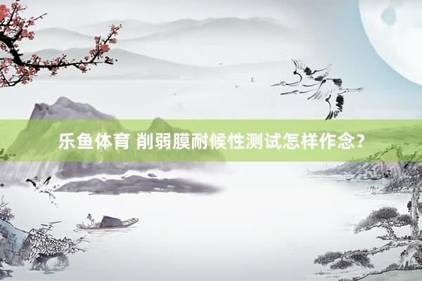 乐鱼体育 削弱膜耐候性测试怎样作念？