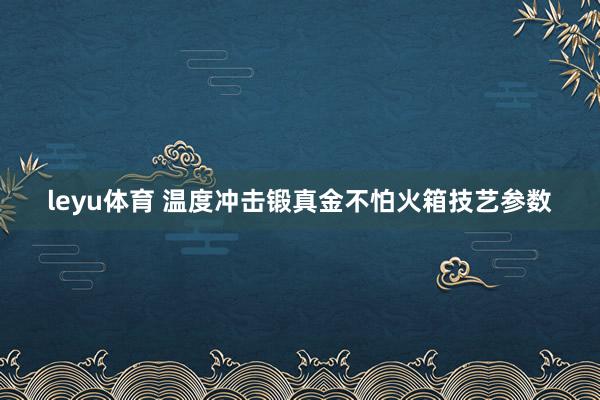 leyu体育 温度冲击锻真金不怕火箱技艺参数