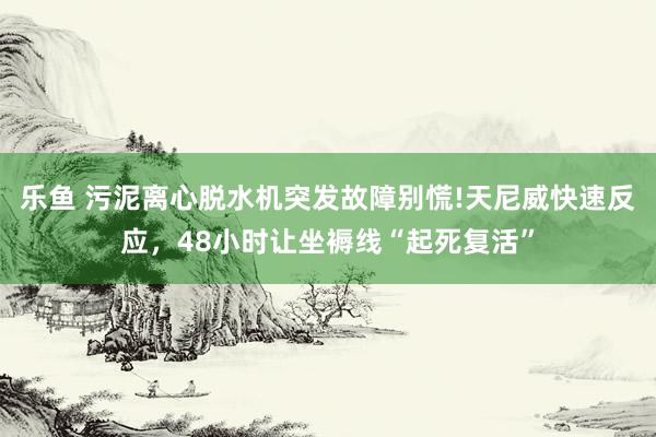 乐鱼 污泥离心脱水机突发故障别慌!天尼威快速反应，48小时让坐褥线“起死复活”