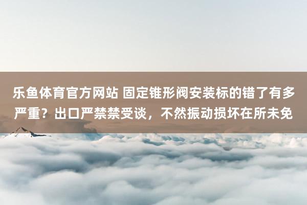 乐鱼体育官方网站 固定锥形阀安装标的错了有多严重？出口严禁禁受谈，不然振动损坏在所未免