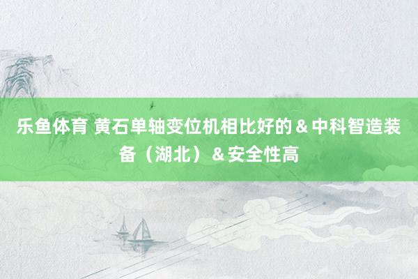 乐鱼体育 黄石单轴变位机相比好的＆中科智造装备（湖北）＆安全性高
