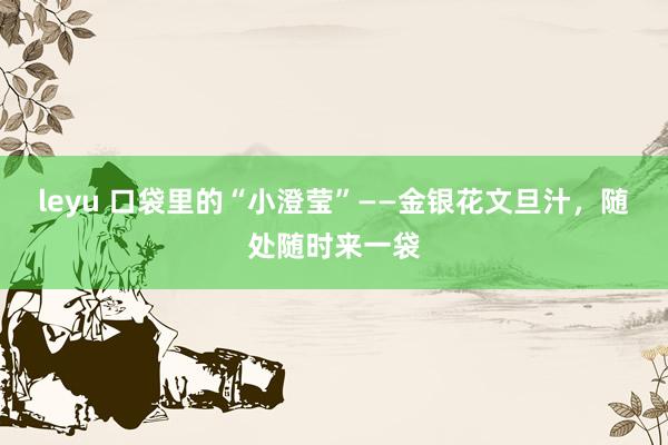 leyu 口袋里的“小澄莹”——金银花文旦汁，随处随时来一袋