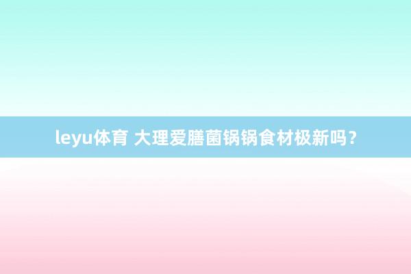 leyu体育 大理爱膳菌锅锅食材极新吗？